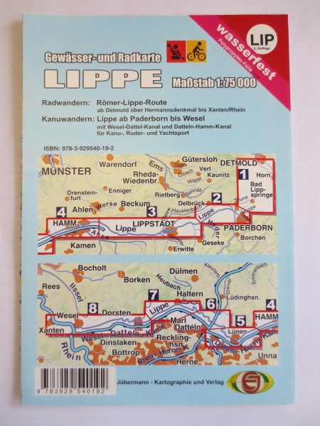 Lippe - Gewässer- und Radkarte